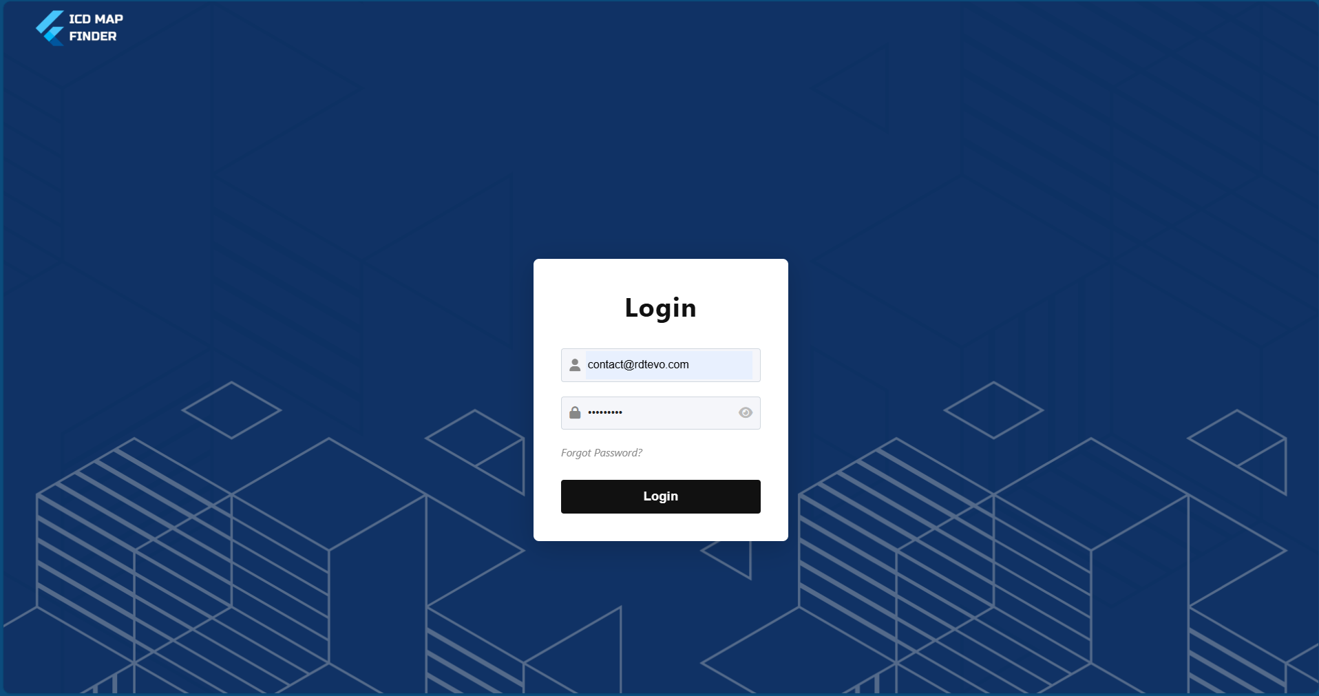 Project login screen